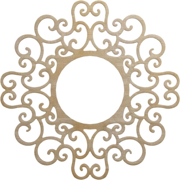 Ekena Millwork Reims Wood Fretwork Pierced Ceiling Medallion, Birch, 30"OD x 11 1/2"ID x 3/8"T CMWP30X30X0375REBI - main